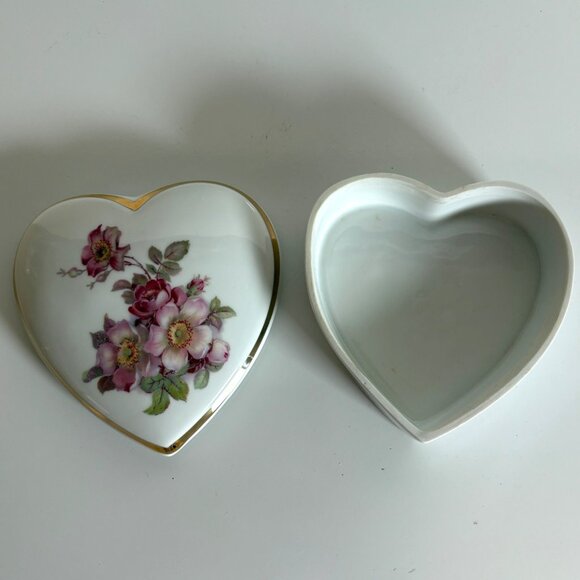 Gerold Porzellan Heart Trinket Box Porcelain Bavaria Western Germany - Picture 1 of 7